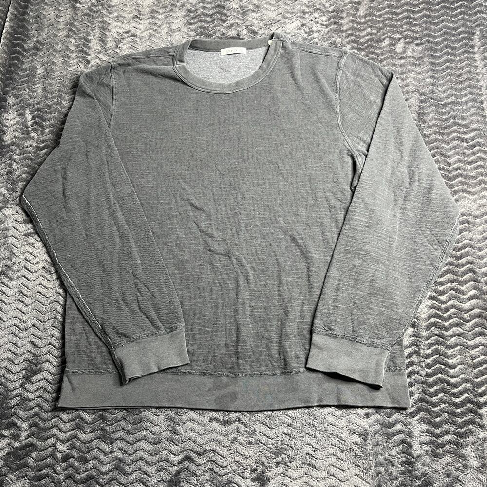 Buck Mason Lightweight Double Slub Crew Mens Size L faded black Sweatshirt